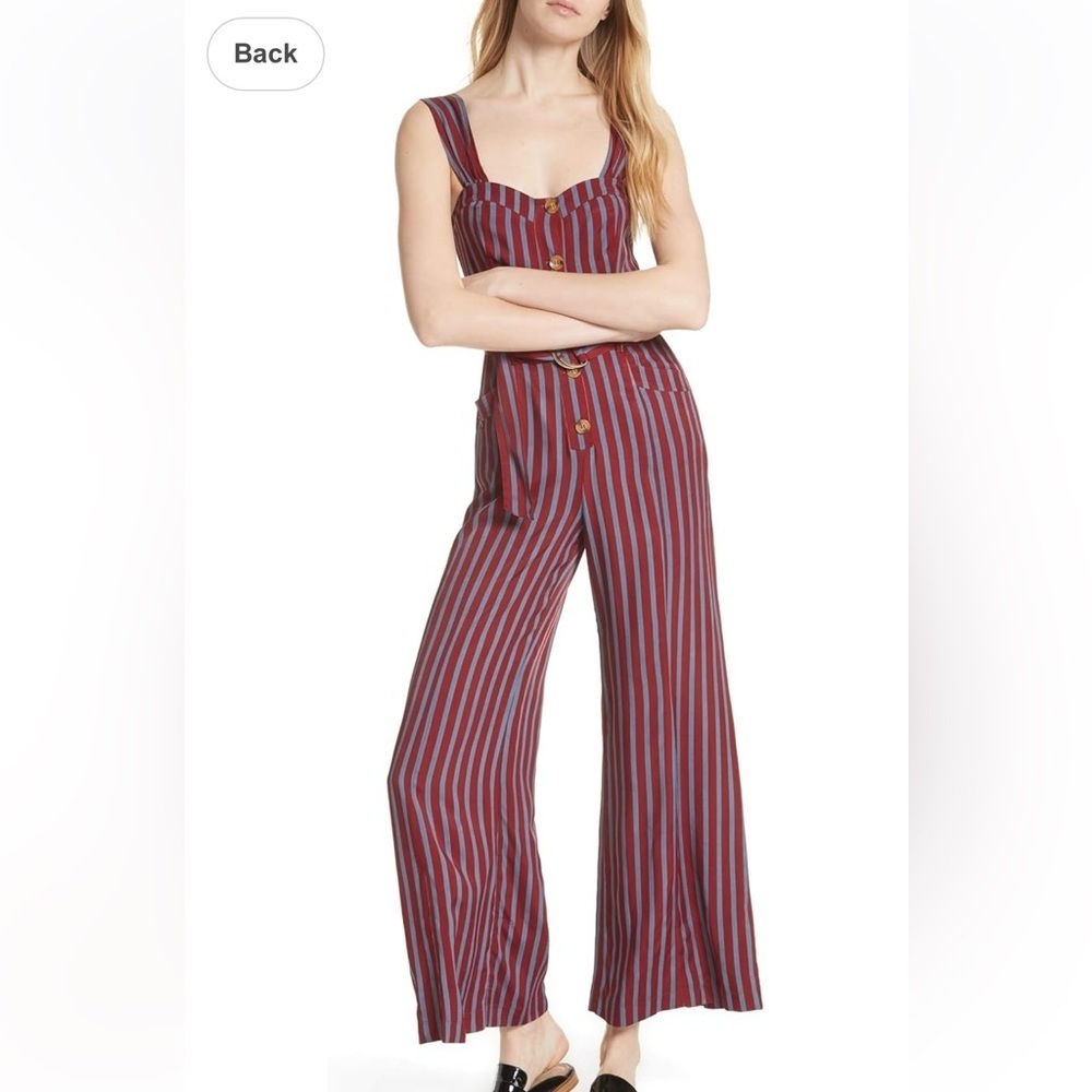 Free People City Girl Striped Jumpsuit - Picture 2 of 6